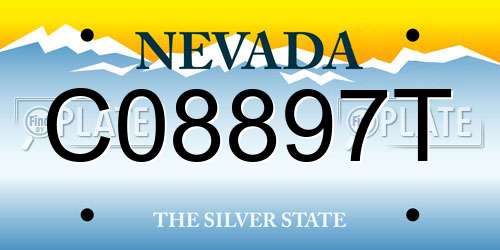C08897T Nevada License Plate