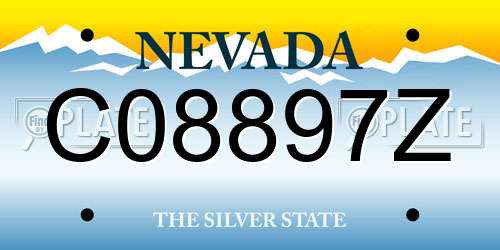 C08897Z Nevada License Plate