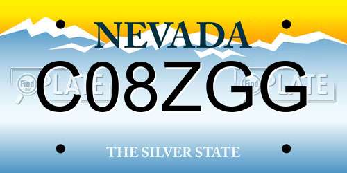 C08ZGG Nevada License Plate