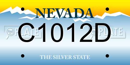 C1012D Nevada License Plate