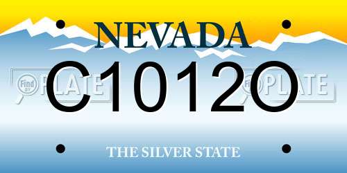 C1012O Nevada License Plate