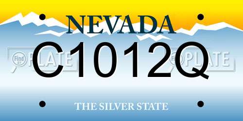 C1012Q Nevada License Plate