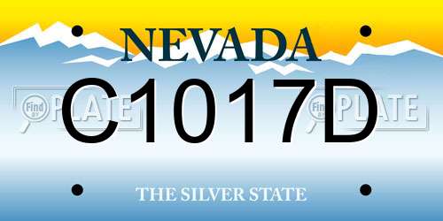 C1017D Nevada License Plate