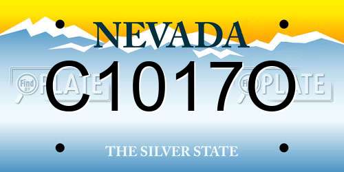 C1017O Nevada License Plate