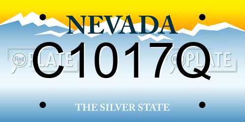 C1017Q Nevada License Plate