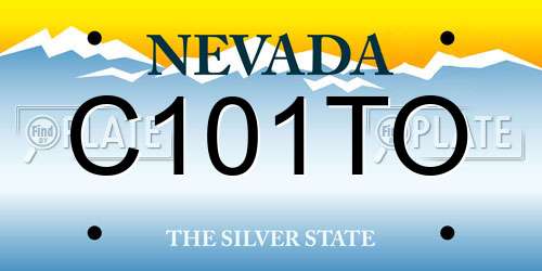 C101TO Nevada License Plate