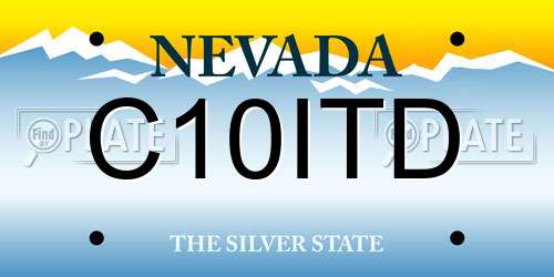 C10ITD Nevada License Plate