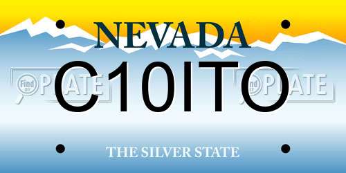 C10ITO Nevada License Plate