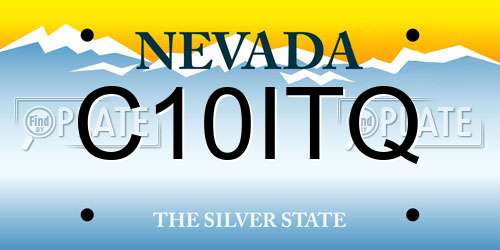 C10ITQ Nevada License Plate
