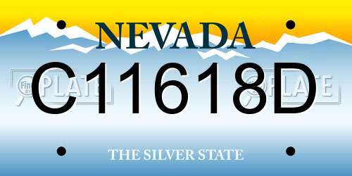C11618D Nevada License Plate