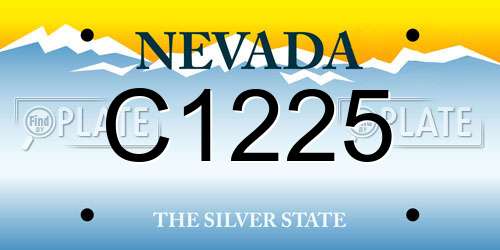 C1225 Nevada License Plate