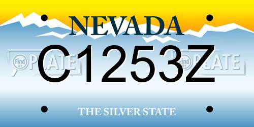 C1253Z Nevada License Plate