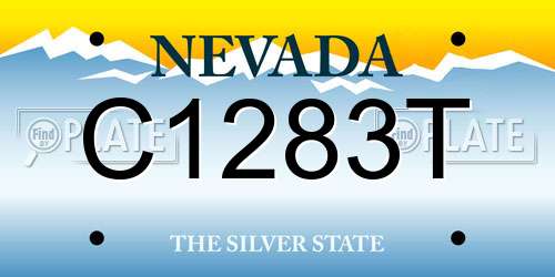 C1283T Nevada License Plate