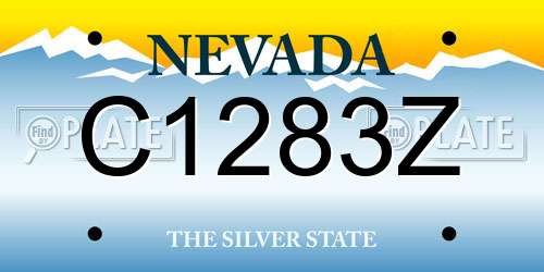 C1283Z Nevada License Plate