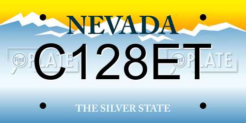 C128ET Nevada License Plate