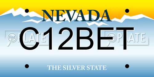 C12BET Nevada License Plate