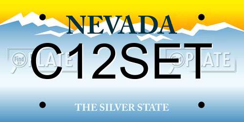 C12SET Nevada License Plate