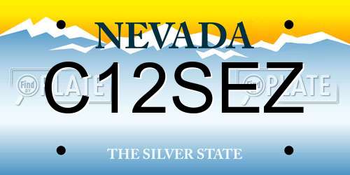 C12SEZ Nevada License Plate