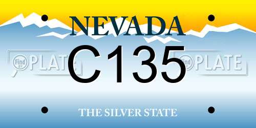 C135 Nevada License Plate