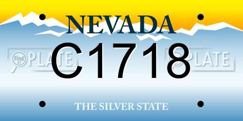 C1718 Nevada License Plate