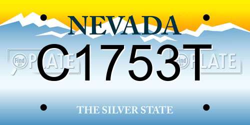 C1753T Nevada License Plate