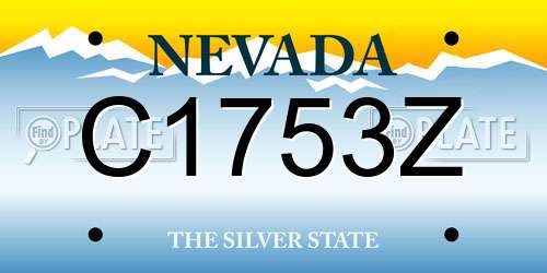 C1753Z Nevada License Plate