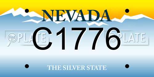 C1776 Nevada License Plate