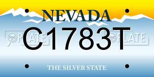 C1783T Nevada License Plate