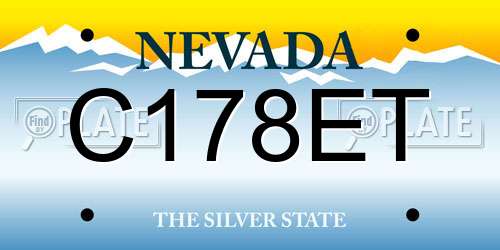C178ET Nevada License Plate