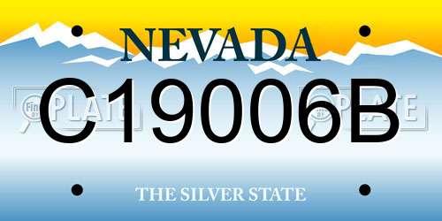 C19006B Nevada License Plate