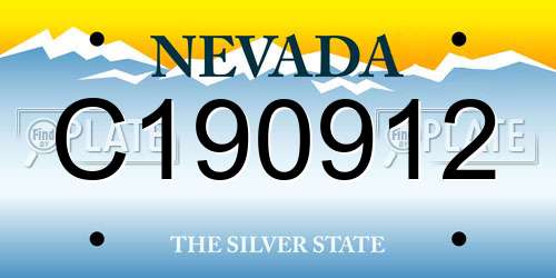 C190912 Nevada License Plate