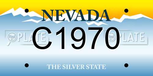 C1970 Nevada License Plate