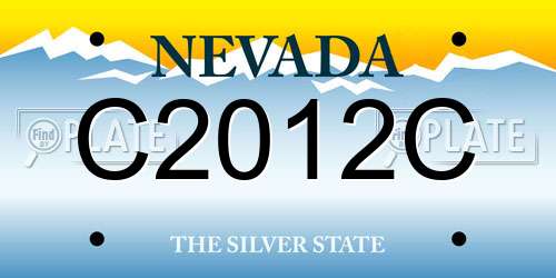 C2012C Nevada License Plate