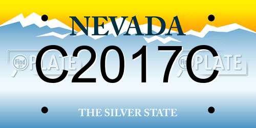 C2017C Nevada License Plate