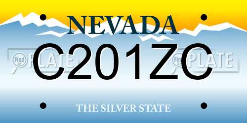 C201ZC Nevada License Plate