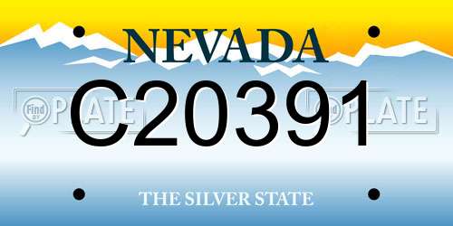 C20391 Nevada License Plate
