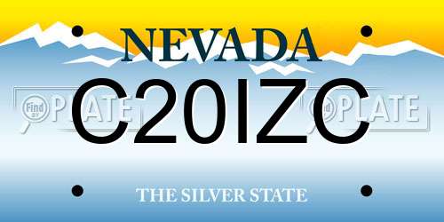 C20IZC Nevada License Plate