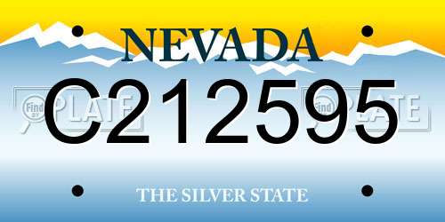 C212595 Nevada License Plate