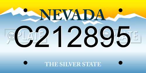 C212895 Nevada License Plate