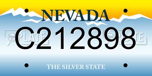 C212898 Nevada License Plate