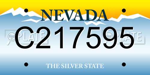 C217595 Nevada License Plate