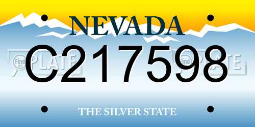 C217598 Nevada License Plate