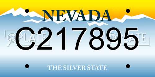 C217895 Nevada License Plate