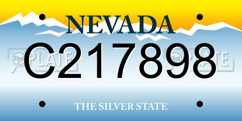 C217898 Nevada License Plate