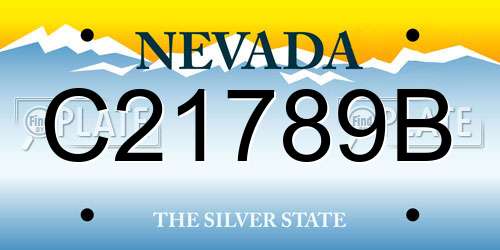 C21789B Nevada License Plate