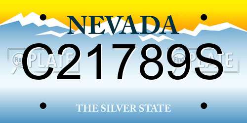 C21789S Nevada License Plate