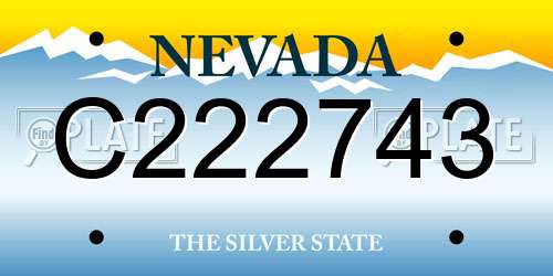 C222743 Nevada License Plate