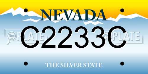 C2233C Nevada License Plate