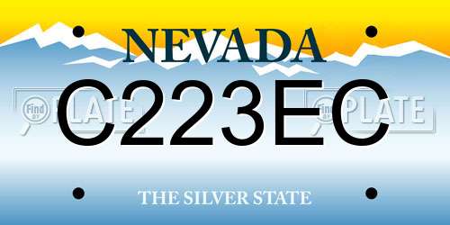 C223EC Nevada License Plate