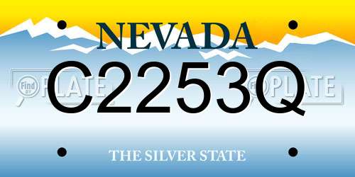 C2253Q Nevada License Plate